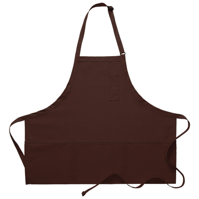 THREE POCKET BIB APRON W/ PENCIL POCKET