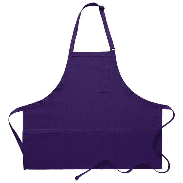 THREE POCKET BIB APRON W/ PENCIL POCKET