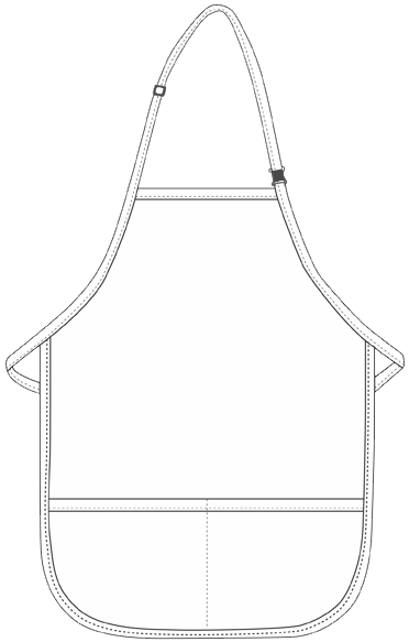 TWO POCKET CHILD BIB APRON w/ ADJ NECK