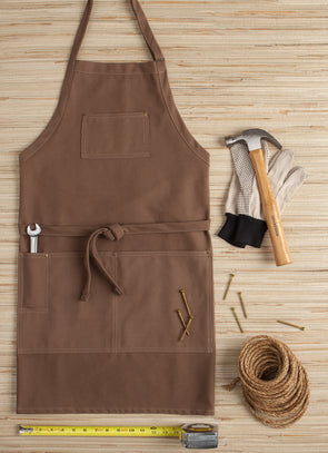 WOODLAND CANVAS CHESTNUT THREE POCKET BIB