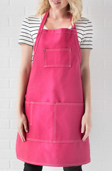 WOODLAND CANVAS CRANBERRY THREE POCKET BIB