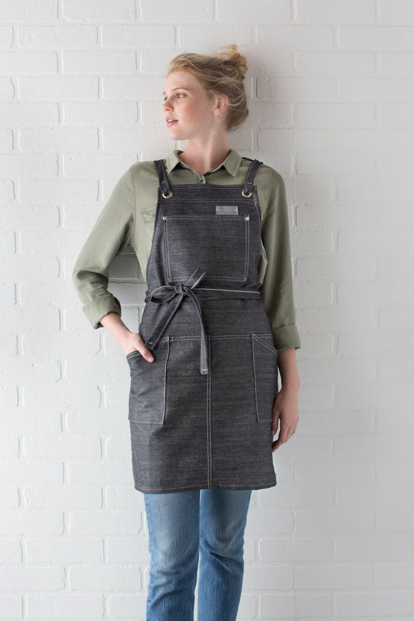 AMERICAN BKW DENIM CRISS CROSS APRON