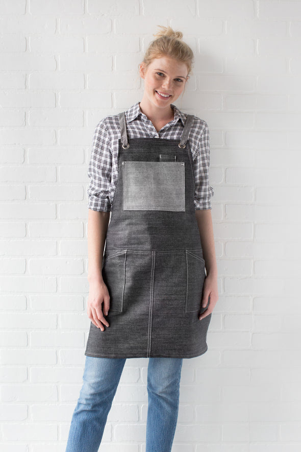 AMERICAN BKY DENIM CRISS CROSS APRON